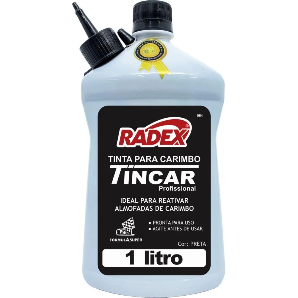 Tinta Para Carimbo 1 Litro Preto Radex (Unidade) - imagem 2