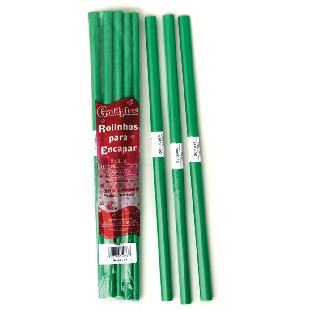 Plastico Para Encapar 2M Verde 45Cm Goldplas (Pct.c/05) - imagem 2