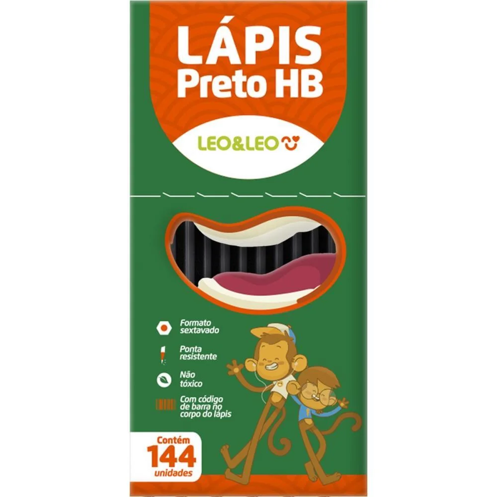 Lapis Preto Sextavado Leo E Leo Preto Hb Leonora (Cx.c/144) - imagem 2