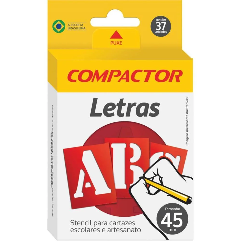 Letra Vazada Letras E Algarismos 45Mm Compactor (Cx.c/05) - imagem 2