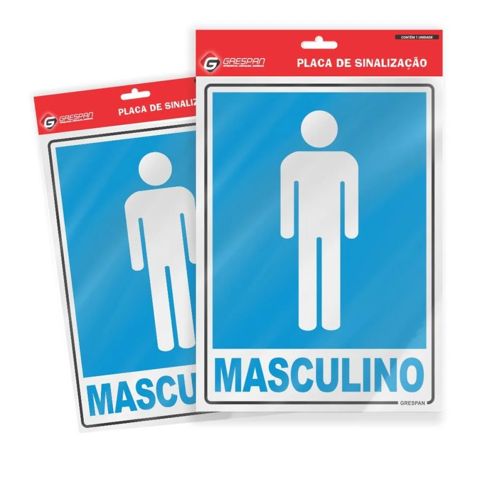 Placa De Sinalizacao Masculino 15X20Cm. Grespan (Pct.c/05) - imagem 2