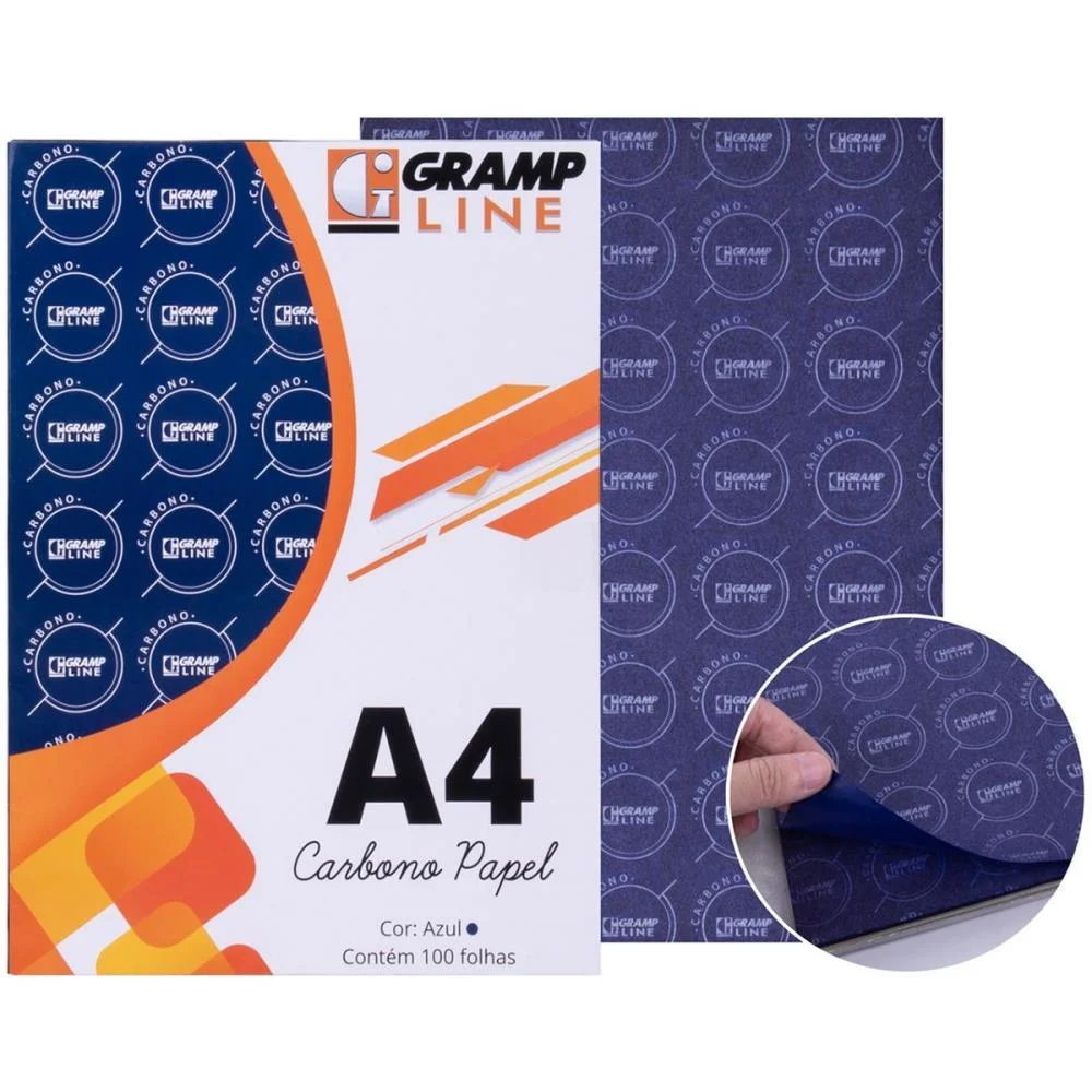 Papel Carbono Para Lapis Papel A4 Azul Ge 927 Gramp Line (Cx.c/100) - imagem 3