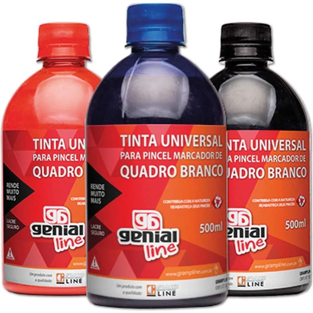 Tinta Marcador Quadro Branco Reabastecedor Ge-500Ml Vermelh Gramp Line (Unidade) - imagem 3