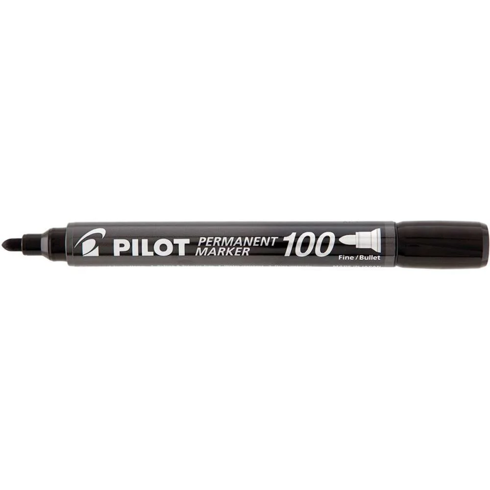Pincel Marcador Permanente Sca 100 Ponta Redonda Preto Pilot (Cx.c/12) - imagem 3