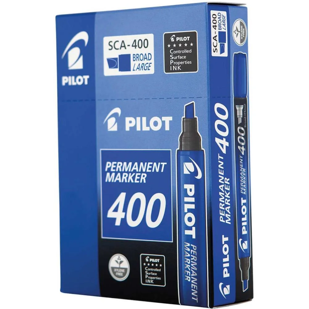Pincel Marcador Permanente Sca 400 Ponta Chanfrada Azul Pilot (Cx.c/12) - imagem 5