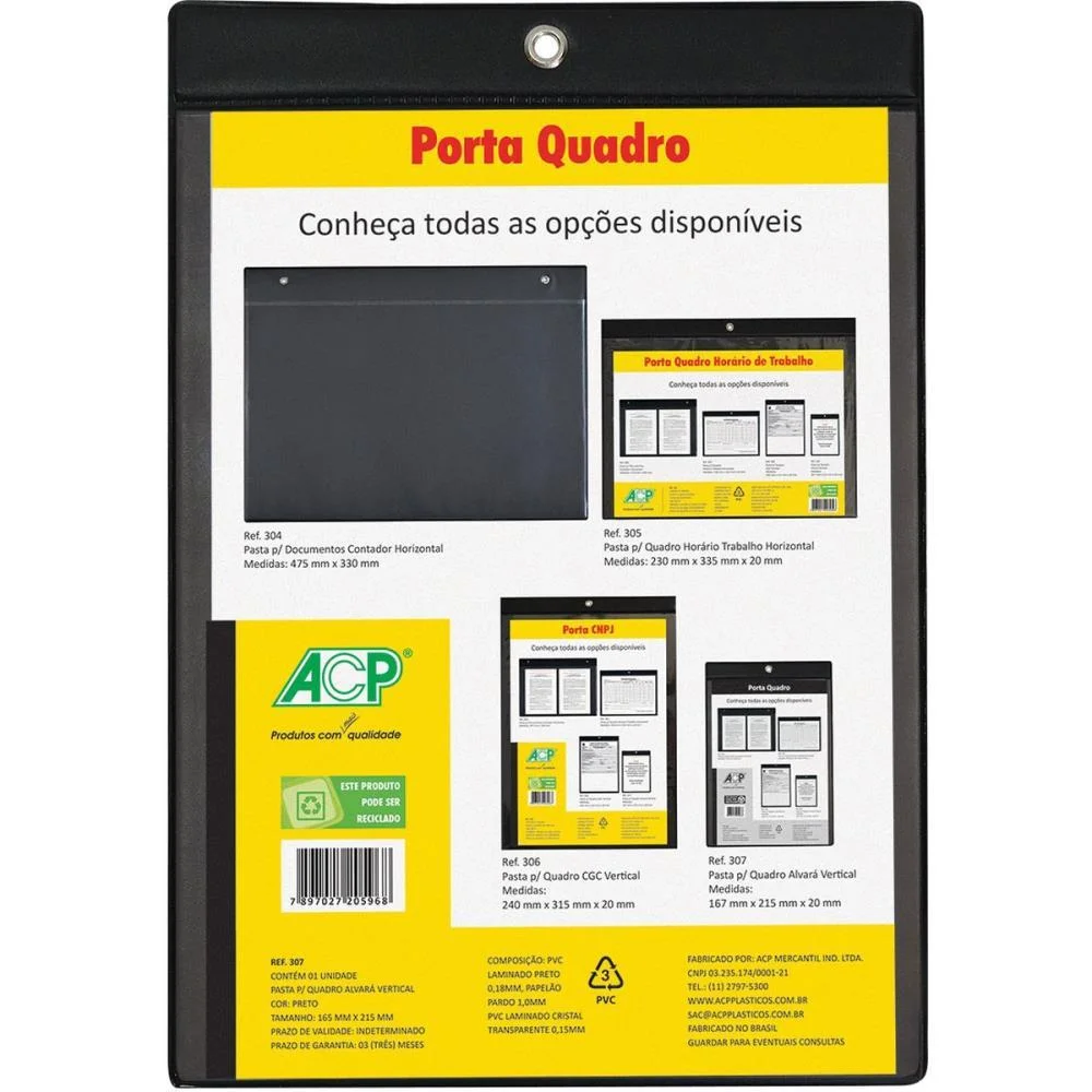 Porta Alvara Vertical  Preto 16,5X21,5Cm Acp (Pct.c/05) - imagem 3