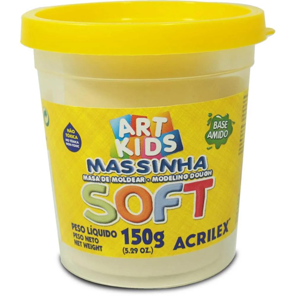 Massa Para Modelar Soft 150G.branco Neve Bs Amido Acrilex (Pote) - imagem 3