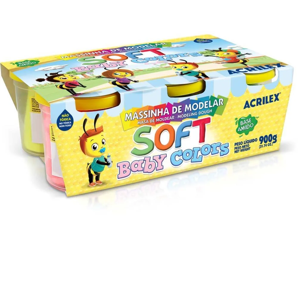 Massa Para Modelar Soft Baby Color 150G 6Cores Acrilex (Unidade) - imagem 2