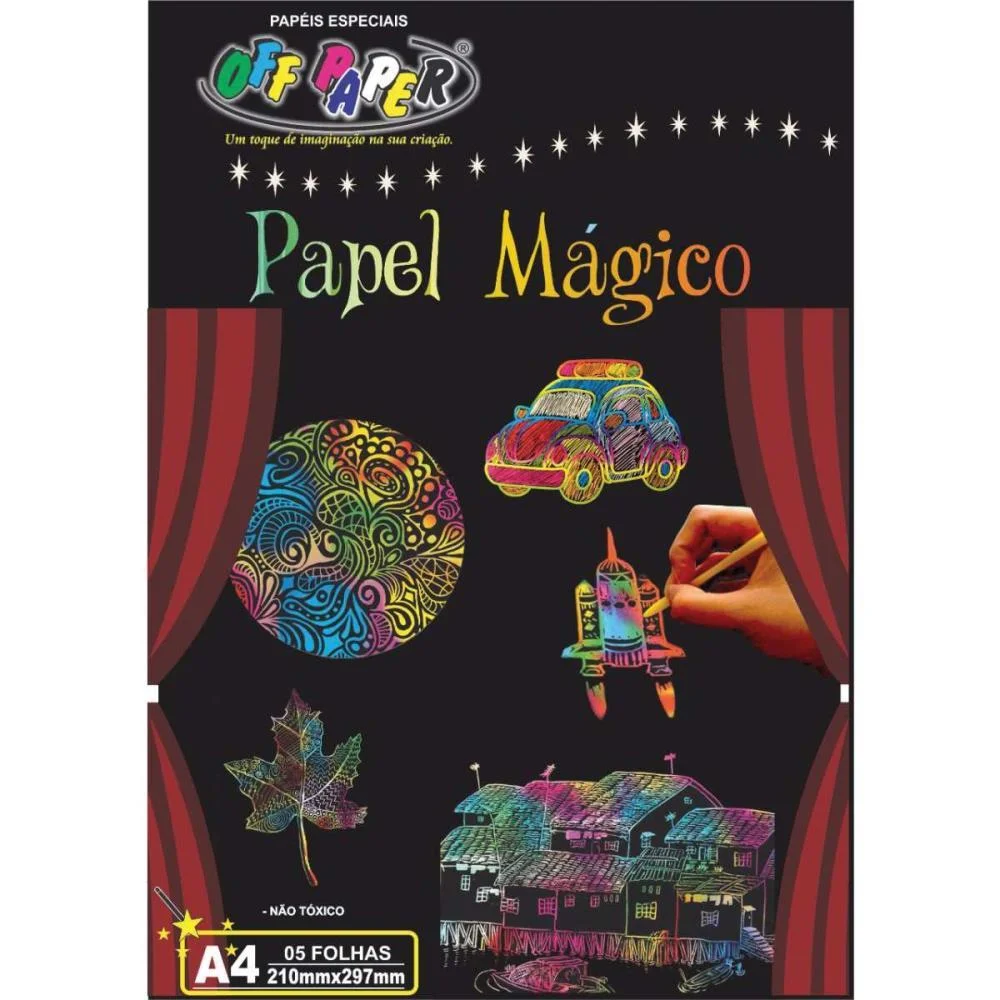 Papel A4 Color Papel Magico Multicolor A-4 5F Off Paper (Pacote) - imagem 3