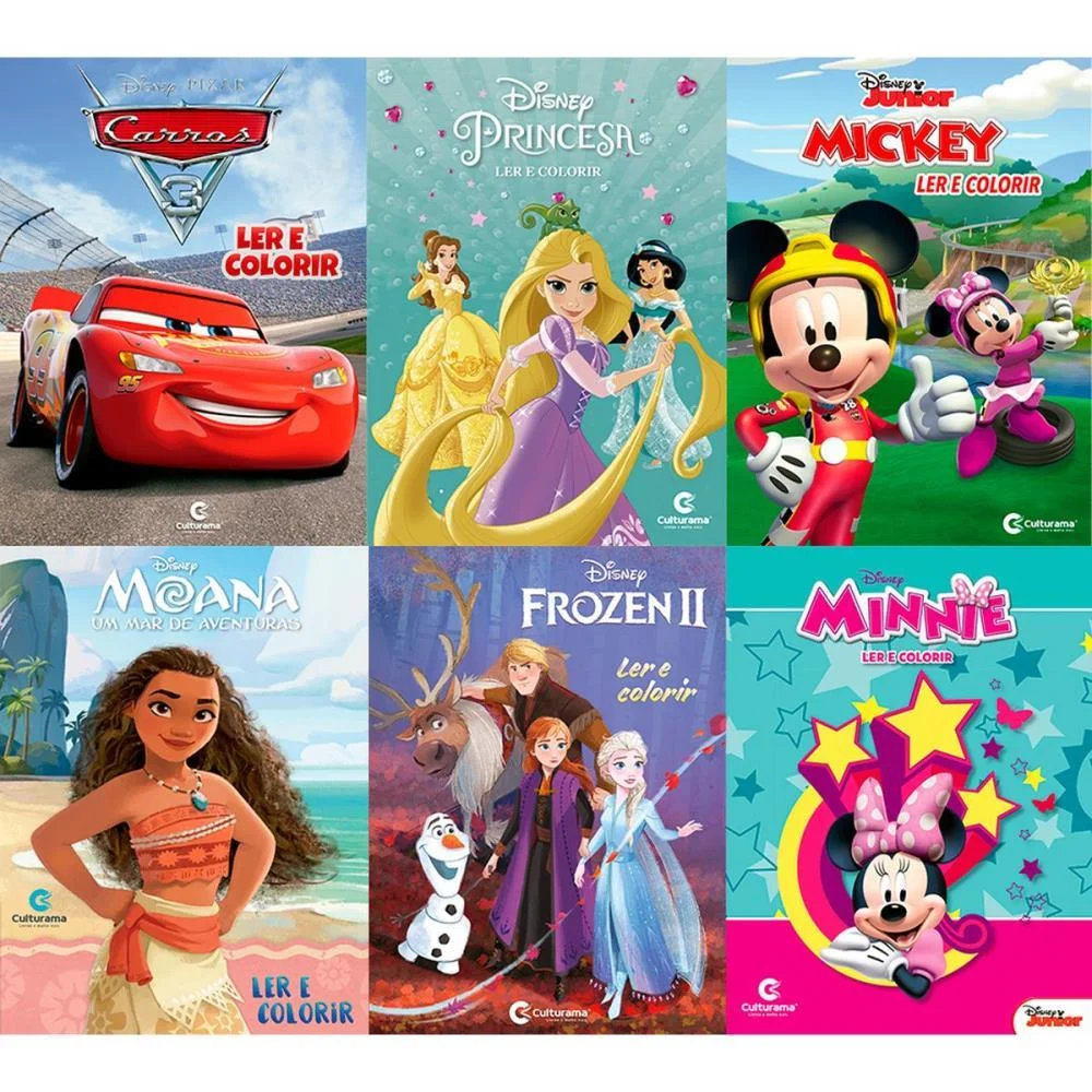 Livro Infantil Colorir Ler E Colorir Disney 8P 20X27 Culturama (Pct.c/12) - imagem 2