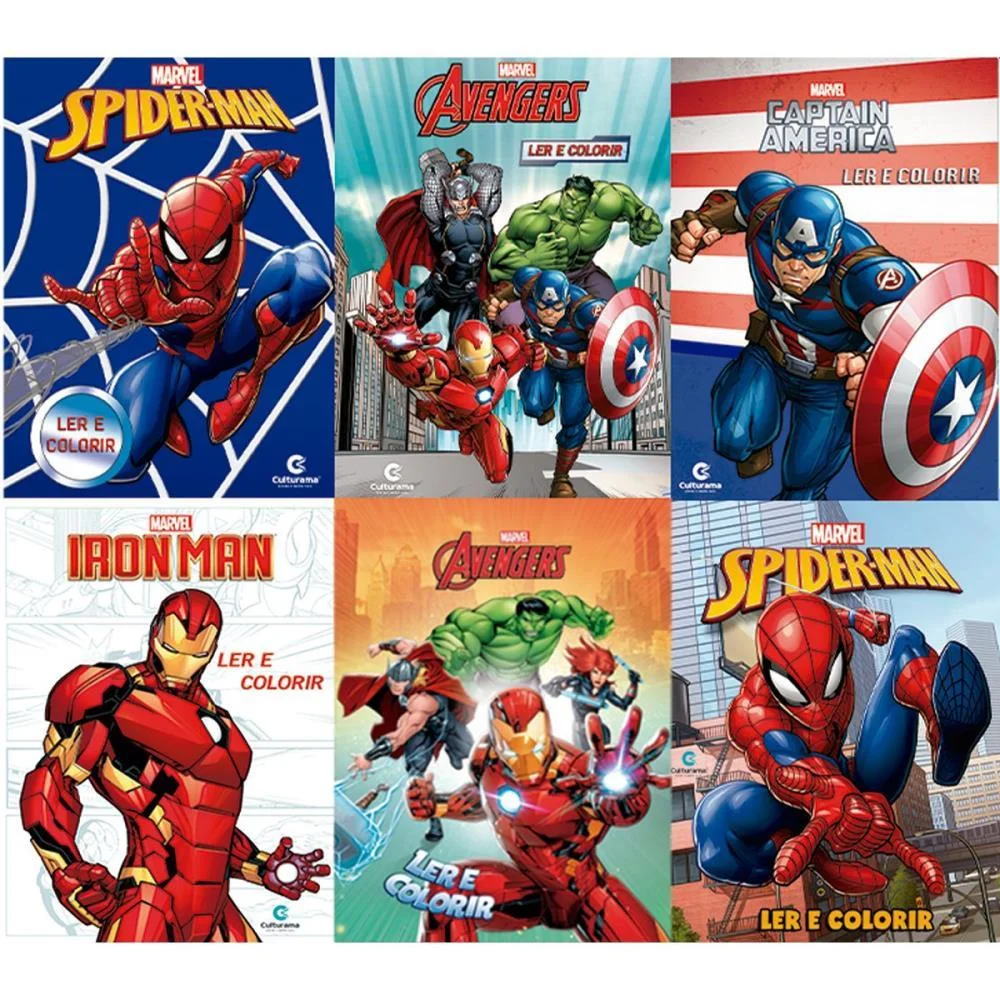 Livro Infantil Colorir Ler E Colorir Marvel 8Pgs (S) Culturama (Pct.c/12) - imagem 2