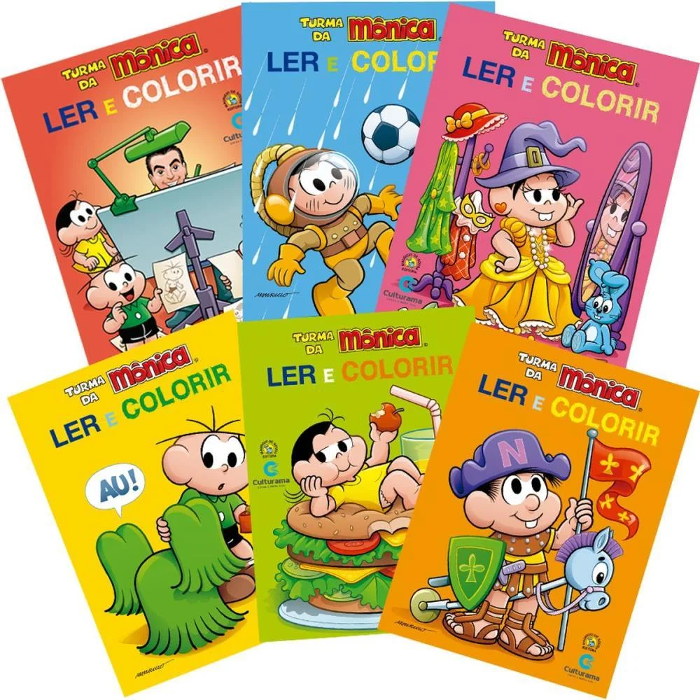 Livro Infantil Colorir Ler E Colorir T. Monica 20X27 Culturama (Pct.c/12) - imagem 2
