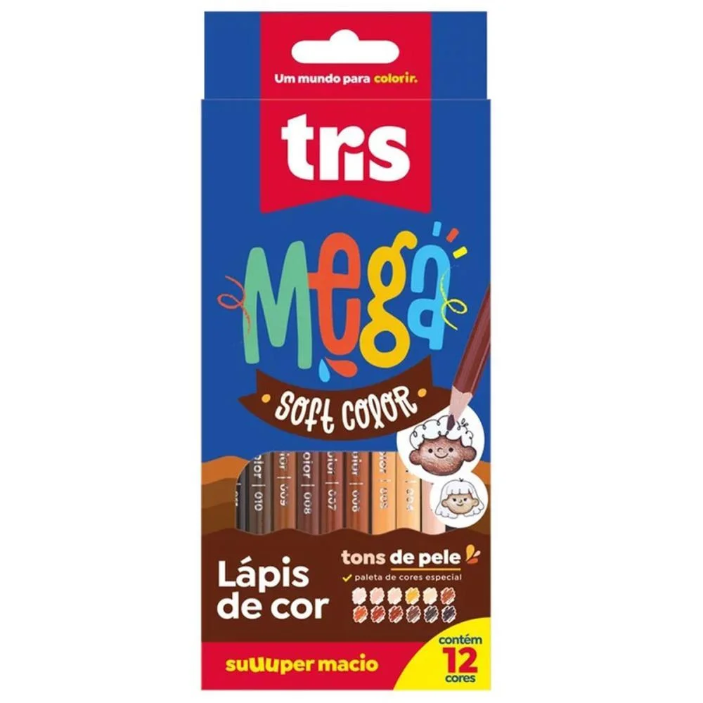Lapis De Cor Triangular Mega Soft Tons De Pele 12Cores Summit (Pct.c/06) - imagem 3
