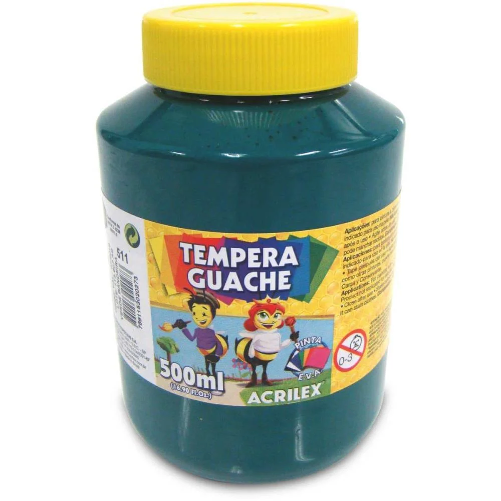 Tinta Guache 500Ml Verde Bandeira Acrilex (Cx.c/06) - imagem 3
