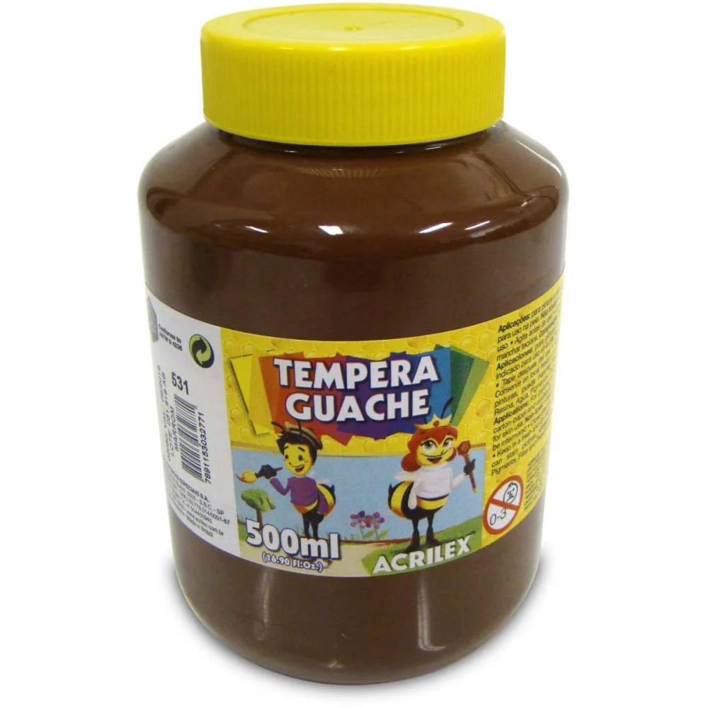 Tinta Guache 500Ml Marrom Acrilex (Cx.c/06) - imagem 2