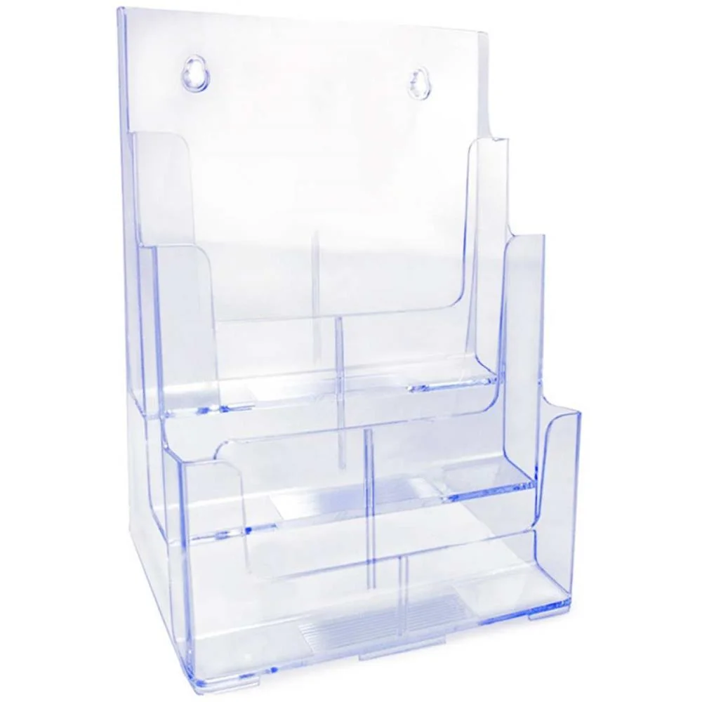 Organizador De Escritorio Triplo Vertical Cristal Maxcril (Unidade) - imagem 3