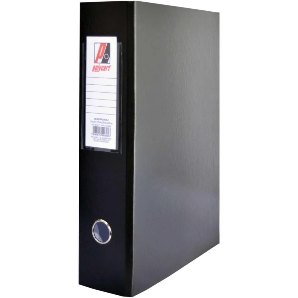 Pasta Registradora Oficio Largo Preta Polycart (Pct.c/04) - imagem 3