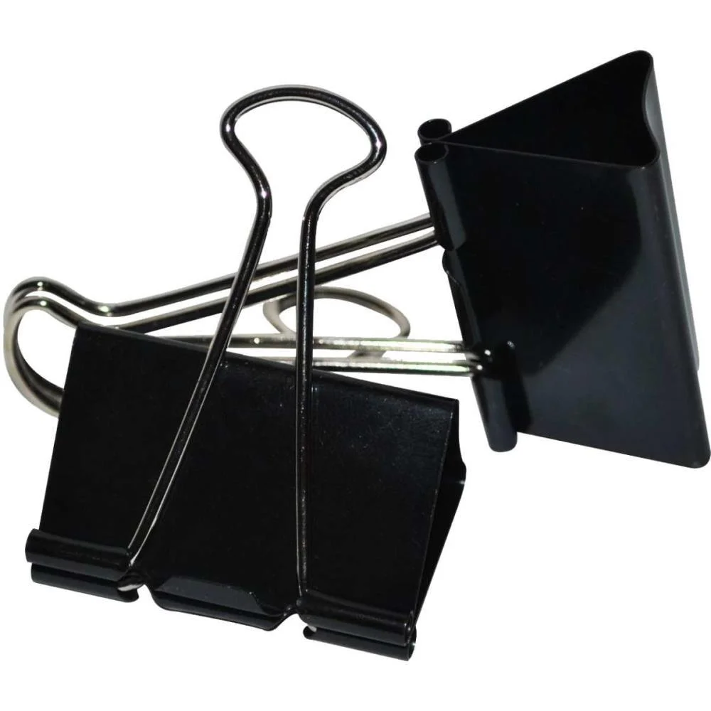 Prendedor De Papel Jocar Binder 51Mm Preto Leonora (Pote-12) - imagem 2