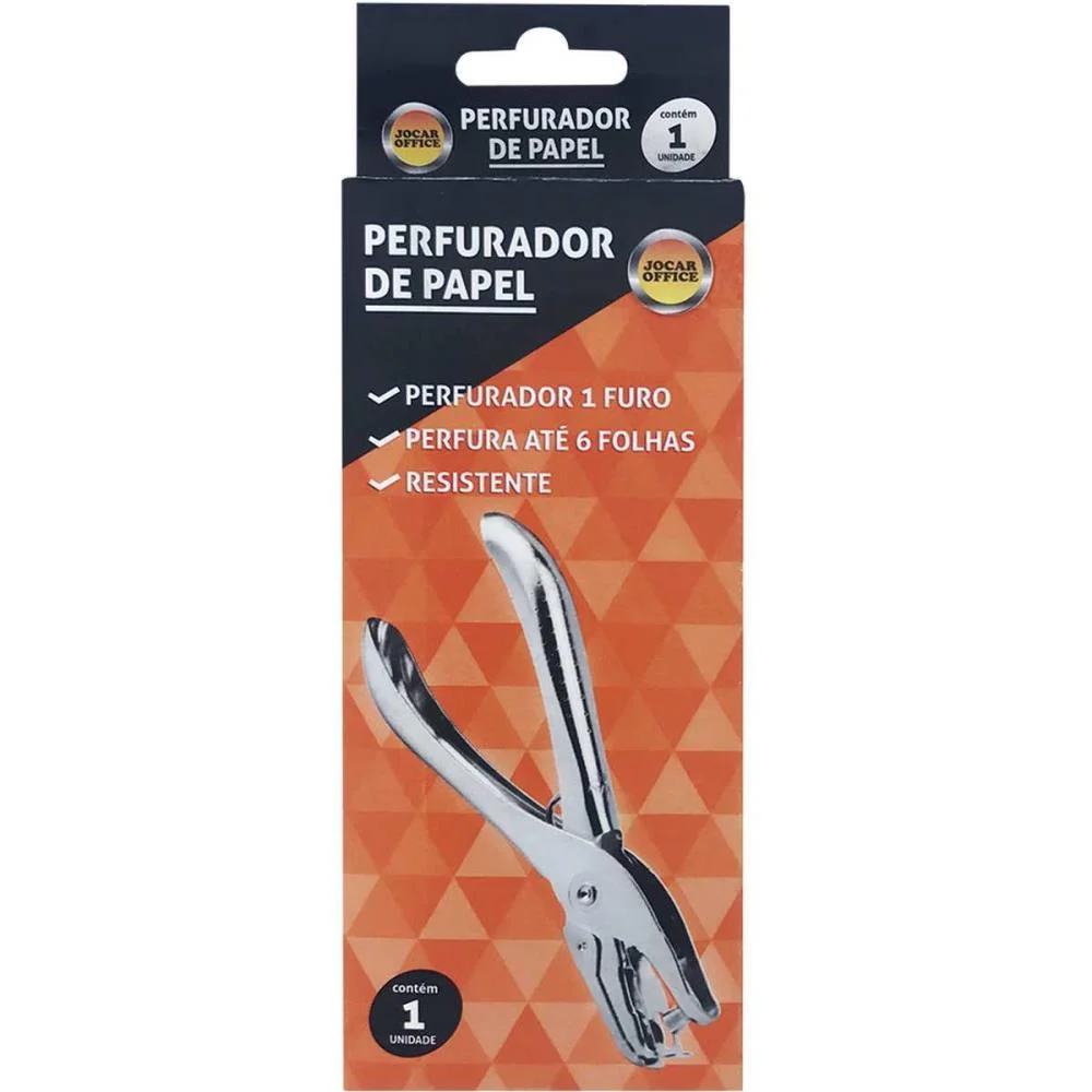 Perfurador De Papel 1 Furo Jocar Galvanizado P/6 Fls. Leonora (Unidade) - imagem 2