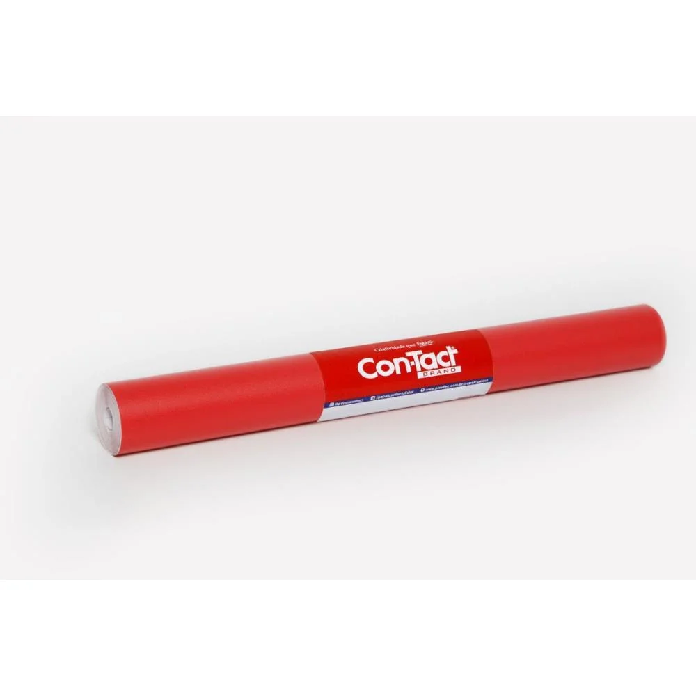 Plastico Adesivo 45Cmx10M Opaco Vermelho Contact (Rolo) - imagem 3