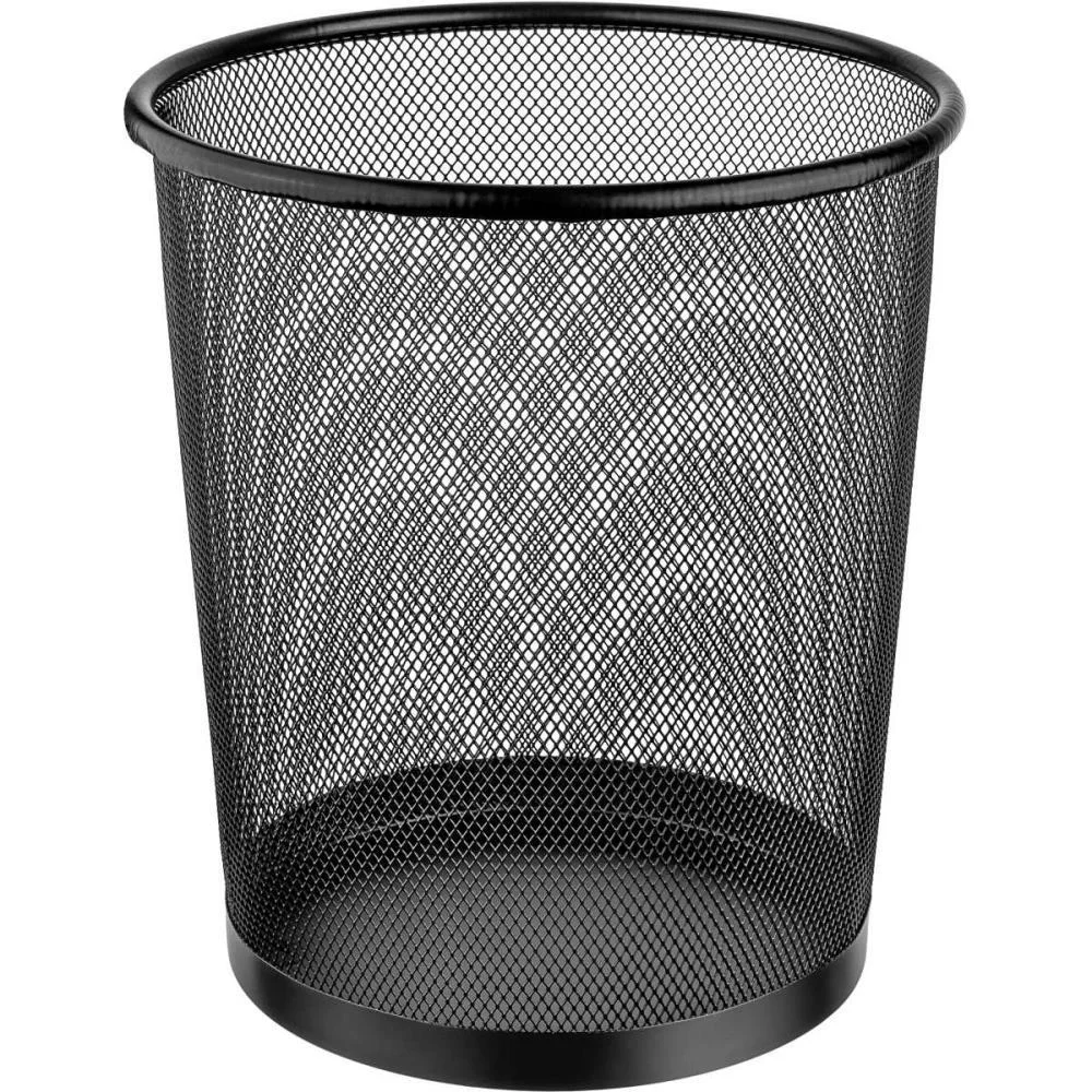 Lixeira Para Escritorio Metal Redonda 8,5L Preta 23X26 Ordene (Unidade) - imagem 3