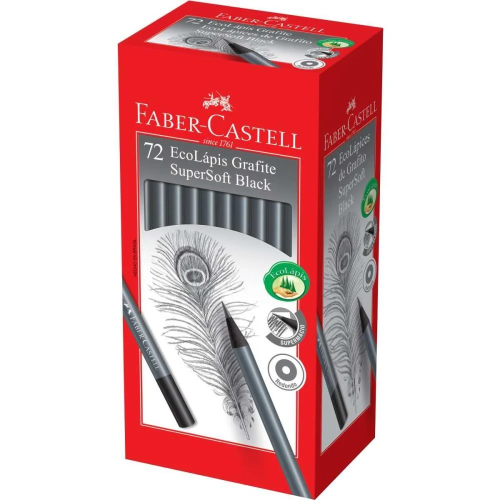 Lapis Preto Redondo Supersoft Black Faber-Castell (Cx.c/72) - imagem 3