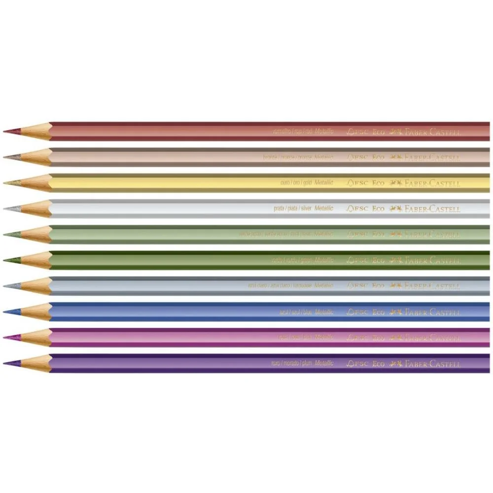 Lapis De Cor Sextavado Ecolapis 10 Cores Metallic Faber-Castell (Pct.c/12) - imagem 4
