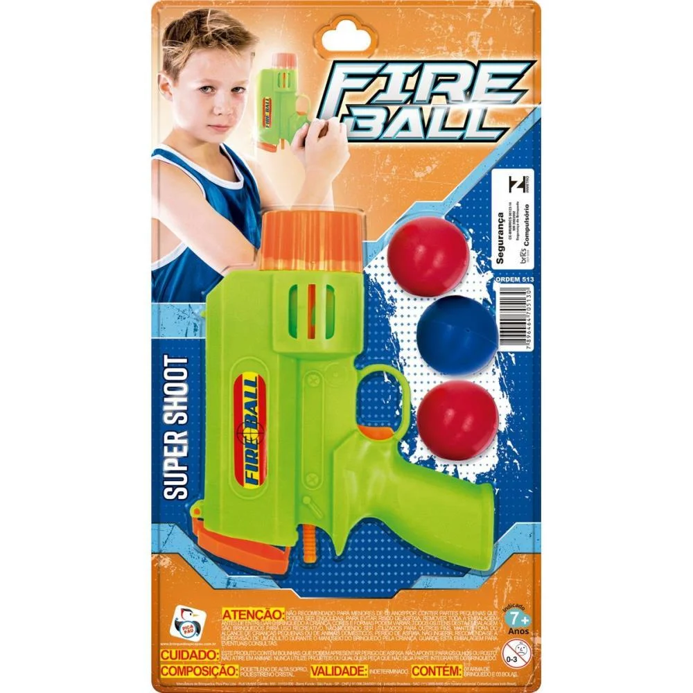 Lancador Fire Ball C/3 Bolinhas Pica Pau (Unidade) - imagem 4