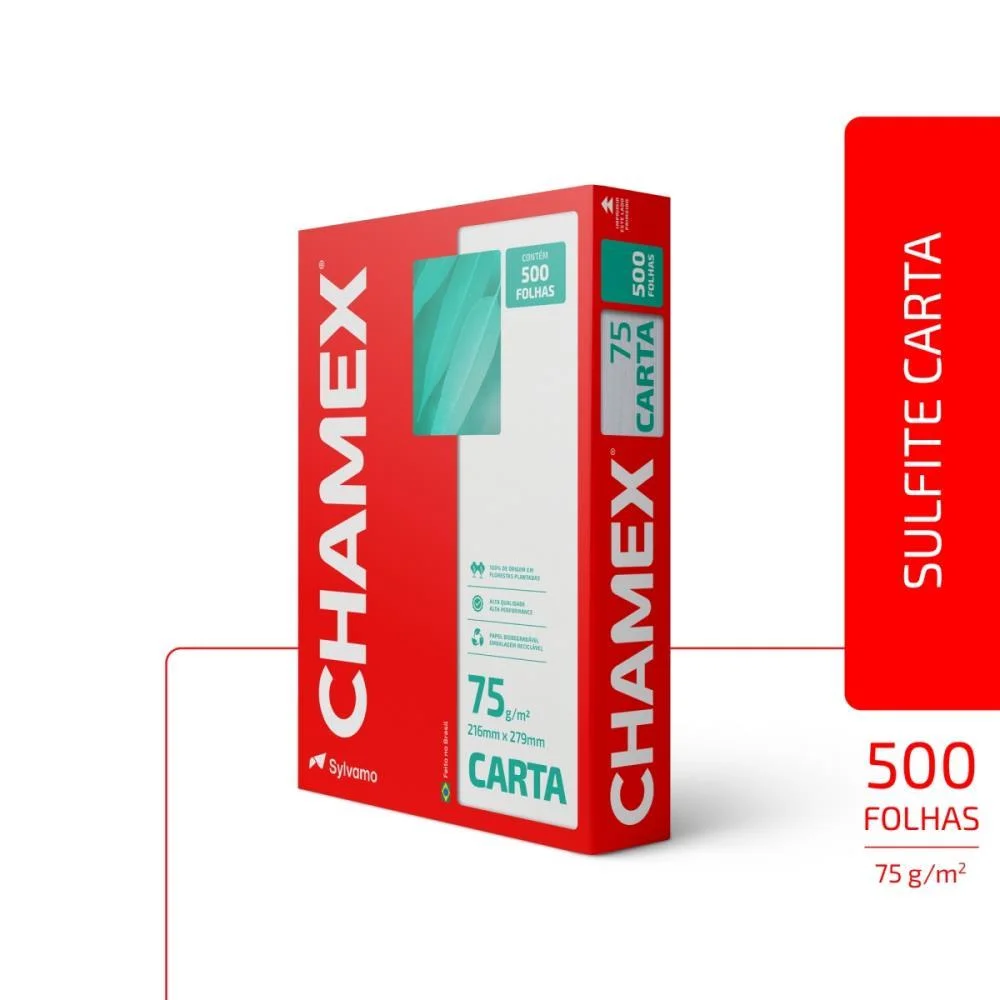 Papel Sulfite Carta Chamex 75G 10 Pctx500 Fls Chamex (Cx.c/10) - imagem 5