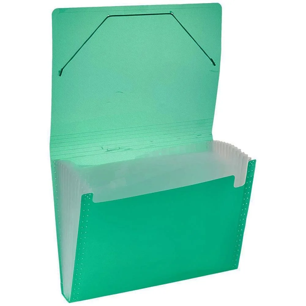 Pasta Sanfonada Plastica A4 12 Divisoes Verde Polibras (Unidade) - imagem 4
