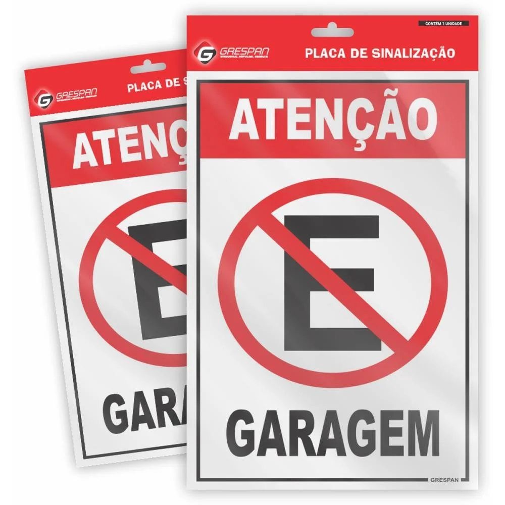 Placa De Sinalizacao Cuidado Garagem 20X30Cm. Grespan (Pct.c/05) - imagem 3