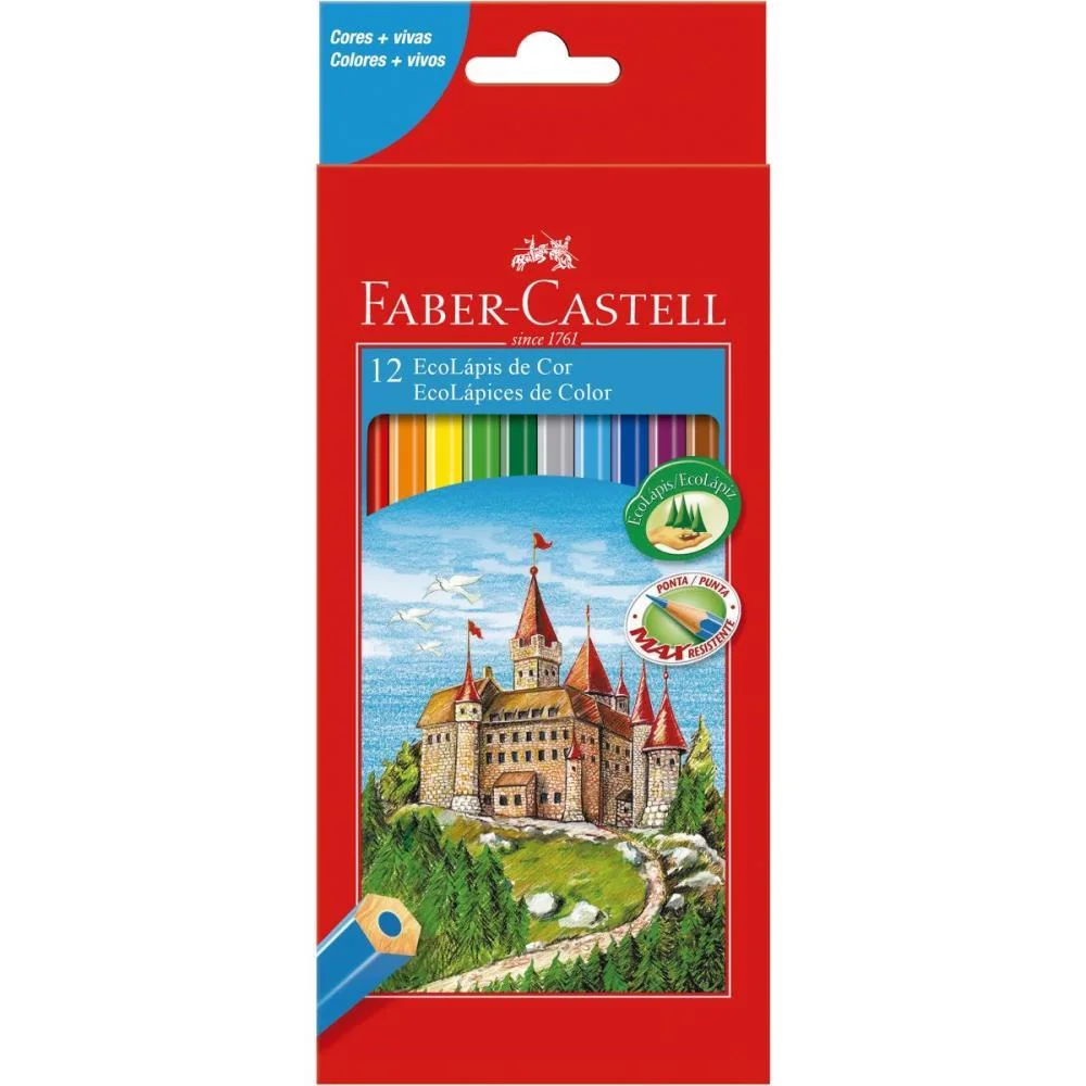 Lapis De Cor Sextavado Ecolapis 12 Cores S/Kit Faber-Castell (Pct.c/12) - imagem 3