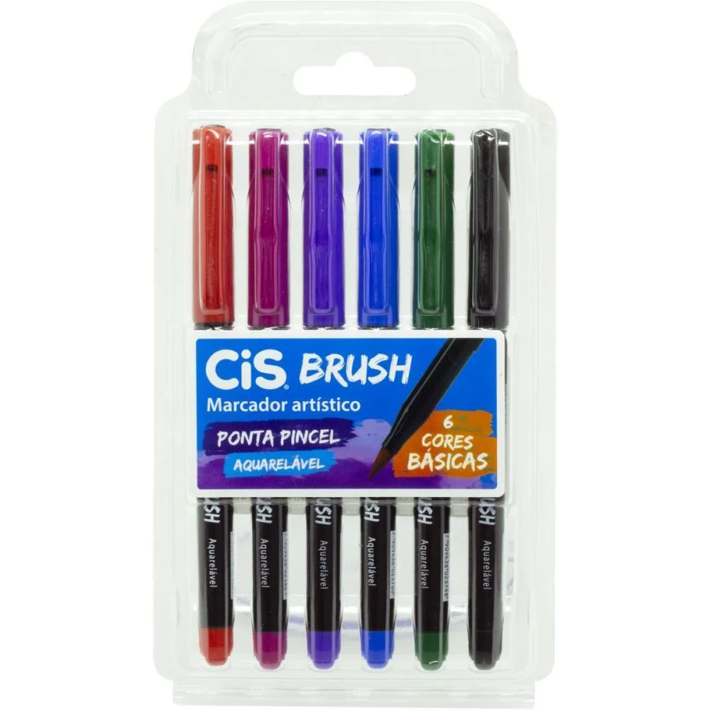 Marcador Artistico Cis Brush 6Cores Sertic (Estojo) - imagem 2