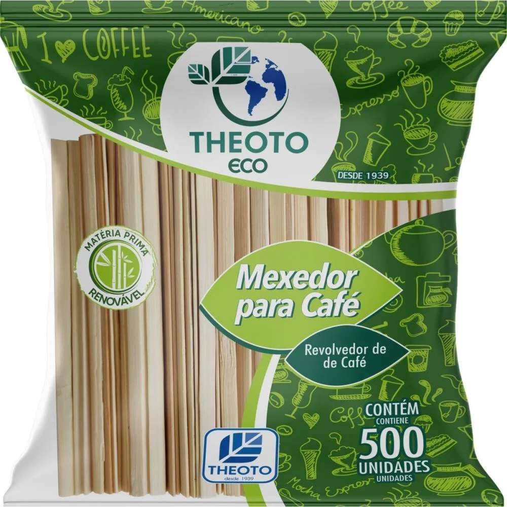 Palheta Descartavel Mexedor De Cafe Bambu Theoto C/ 500 Unidades - imagem 2
