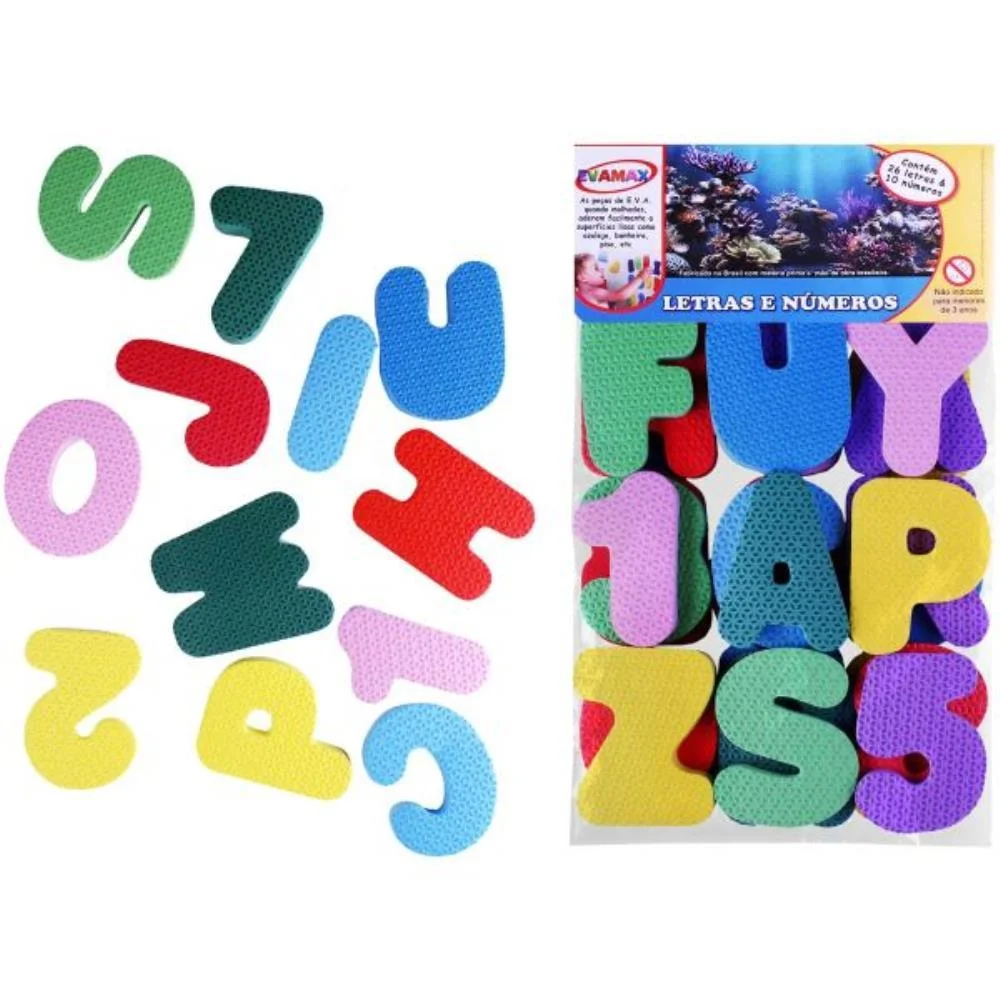 Material Didatico Eva Letras E Numeros 36Pcs Evamax (Unidade) - imagem 3
