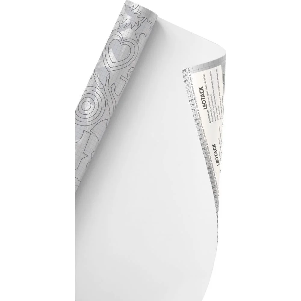 Plastico Adesivo 45Cmx10M Color Branco Fosco 0,80 Leonora (Rolo) - imagem 3