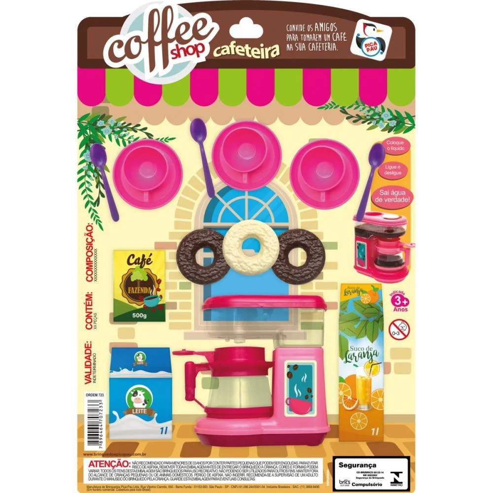 Brincando De Casinha Cafeteira Coffe Shop Pica Pau (Unidade) - imagem 4