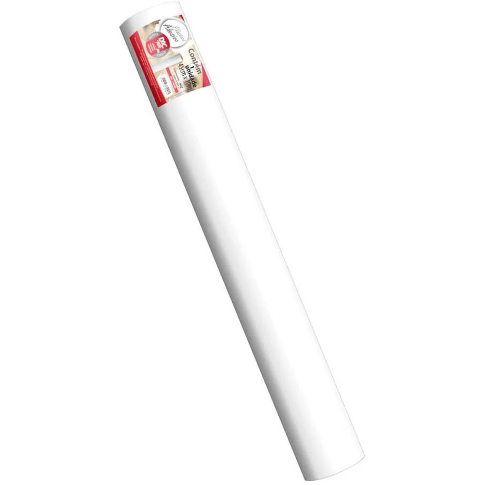Plastico Adesivo 45Cmx10M Pvc Branco 0,08 Dac (Rolo) - imagem 4