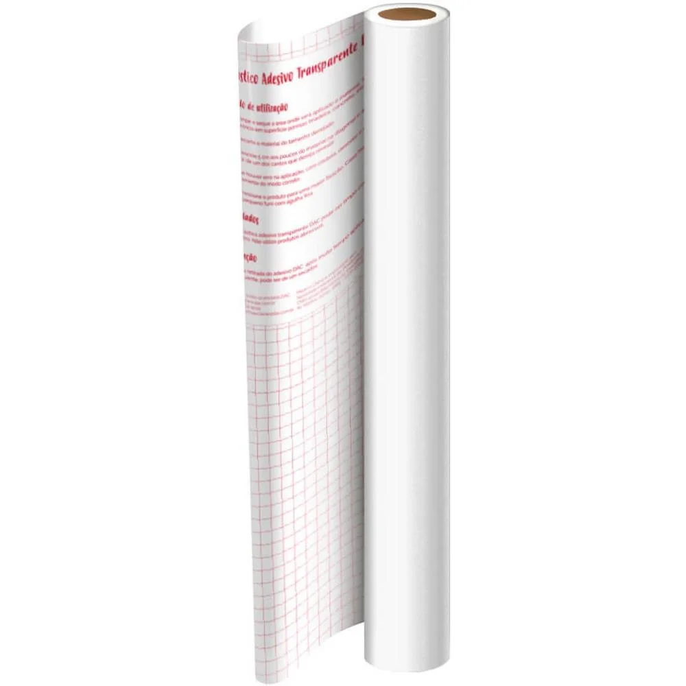 Plastico Adesivo 45Cmx10M Pvc Branco 0,08 Dac (Rolo) - imagem 5