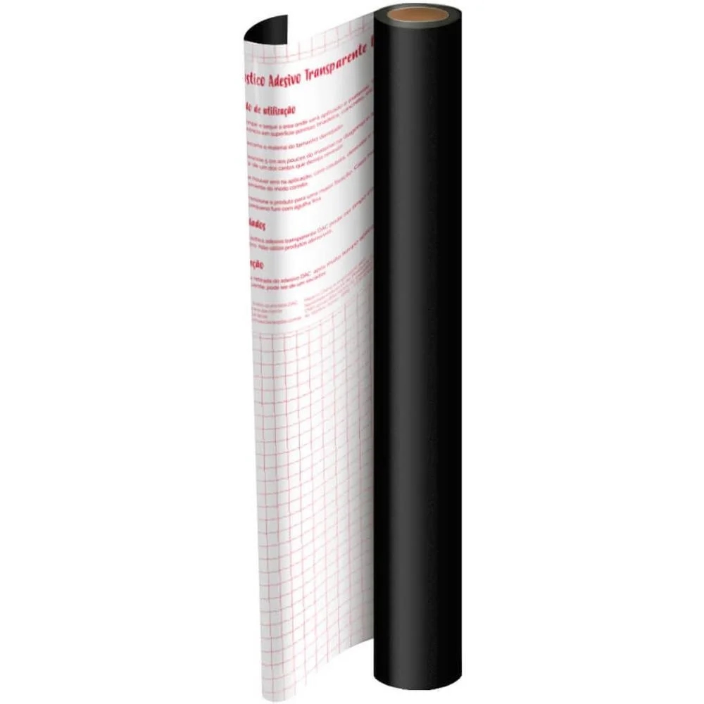 Plastico Adesivo 45Cmx10M Pvc Preto 0,08 Dac (Rolo) - imagem 2
