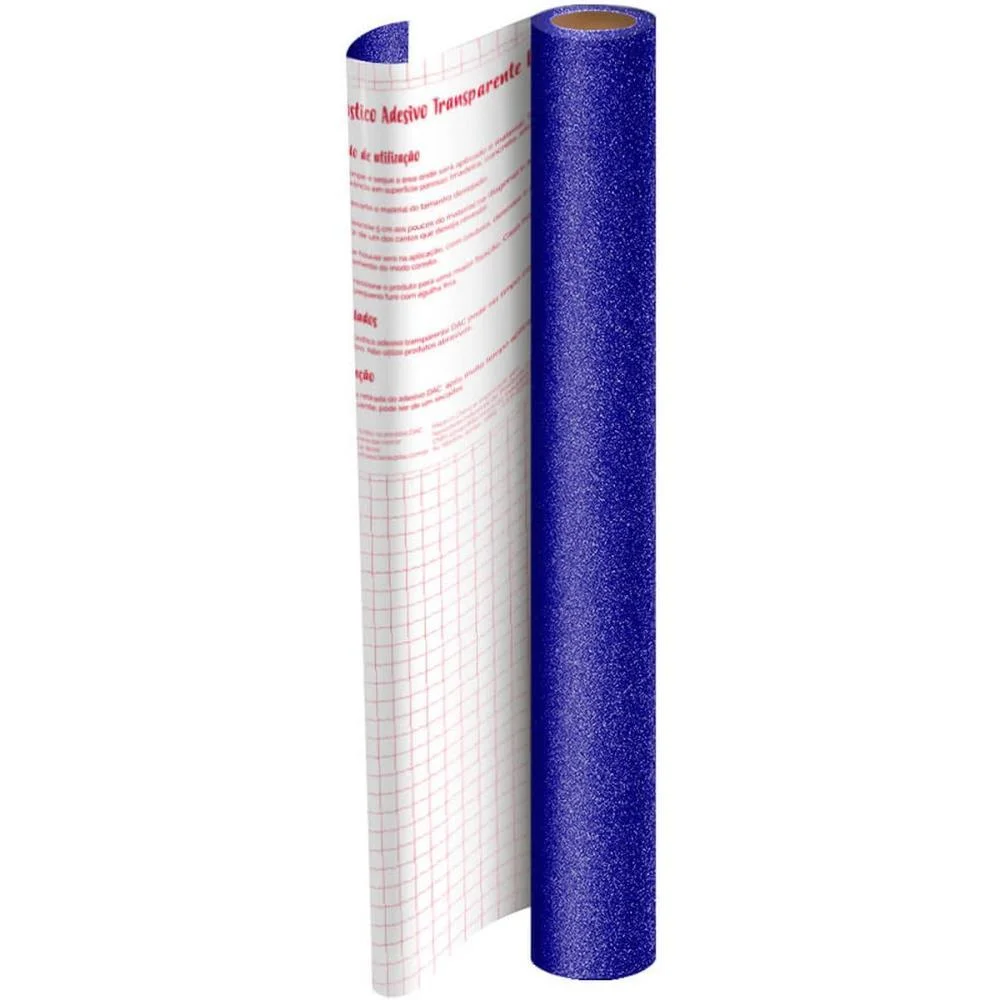 Plastico Adesivo 45Cmx10M Gliter Azul Pp 0,10 Dac (Rolo) - imagem 5