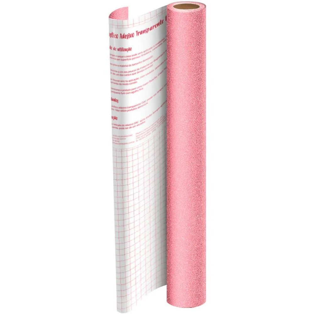 Plastico Adesivo 45Cmx10M Gliter Rosa Pp 0,10 Dac (Rolo) - imagem 2