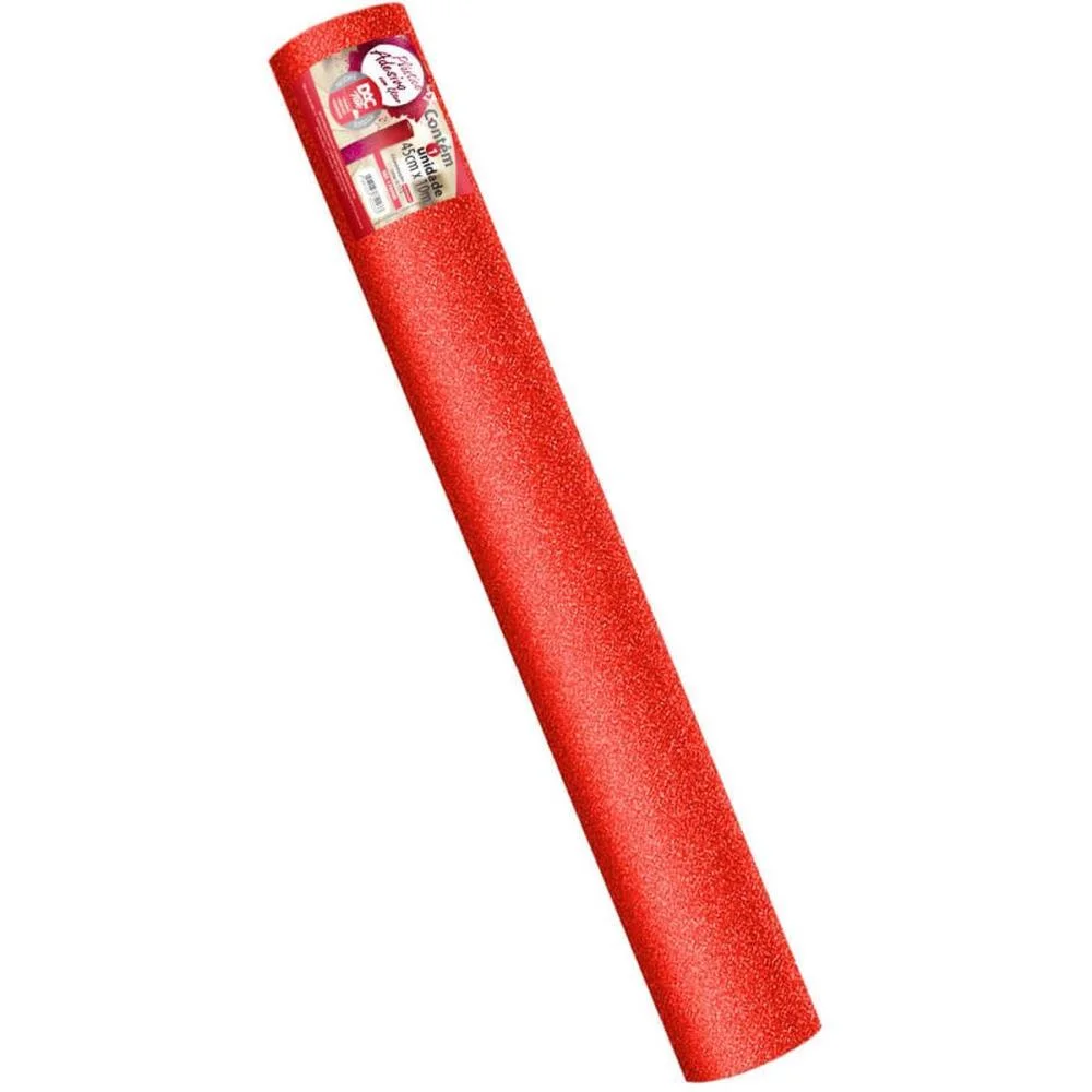 Plastico Adesivo 45Cmx10M Gliter Vermelho Pp 0,10 Dac (Rolo) - imagem 4