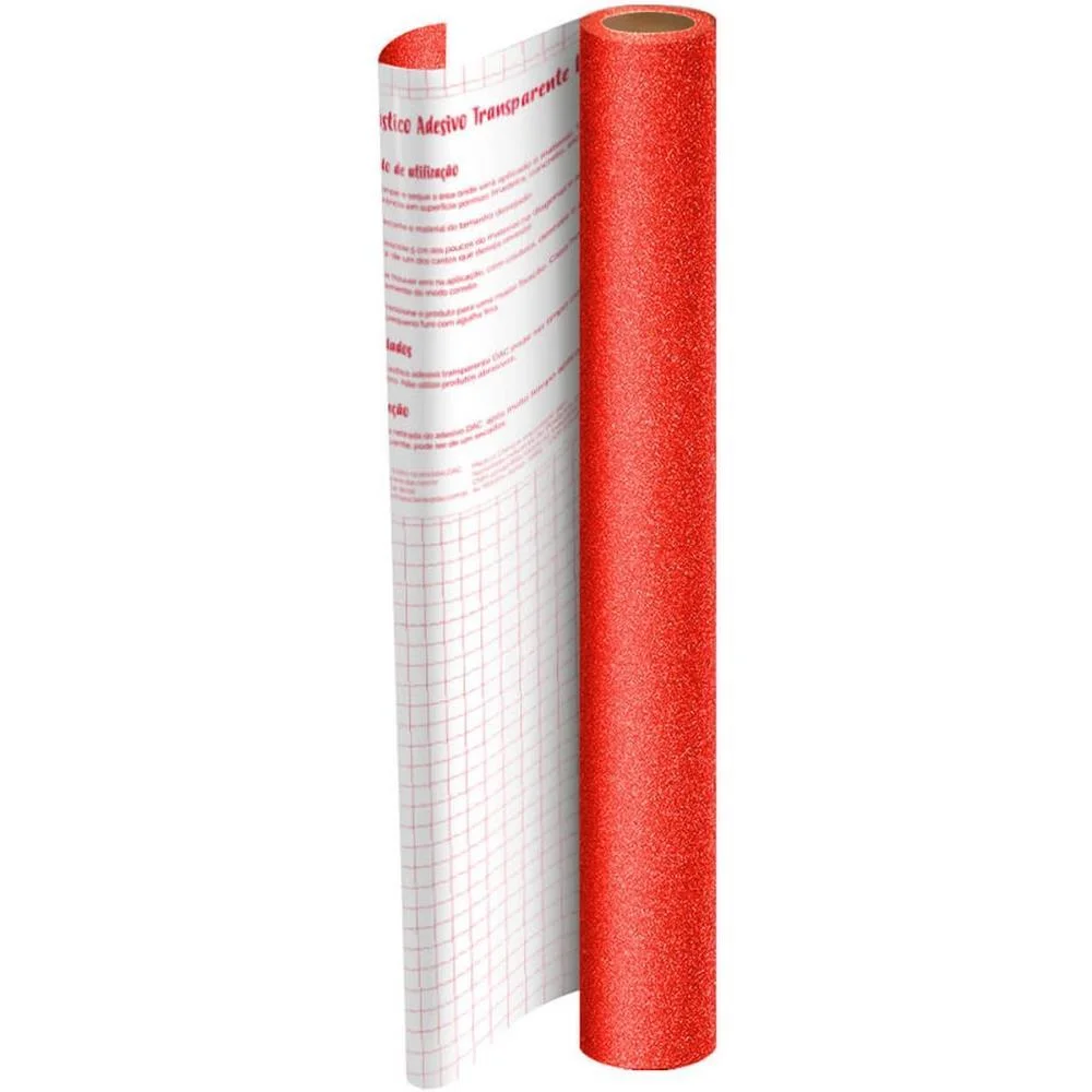 Plastico Adesivo 45Cmx10M Gliter Vermelho Pp 0,10 Dac (Rolo) - imagem 5