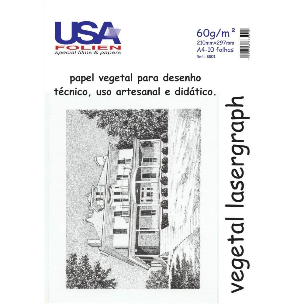 Papel Vegetal A4 60G. 210X297Mm. Usa Folien (Pct.c/10) - imagem 3