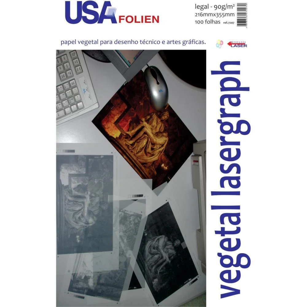 Papel Vegetal Legal 90G. 216X355Mm. Usa Folien (Pct.c/100) - imagem 3