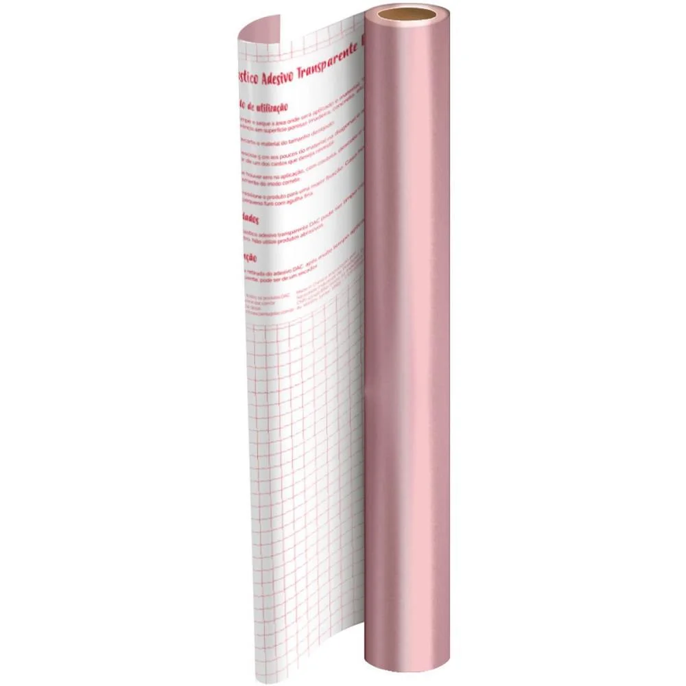 Plastico Adesivo 45Cmx10M Metalico Rosa Pp 0,08 Dac (Rolo) - imagem 5