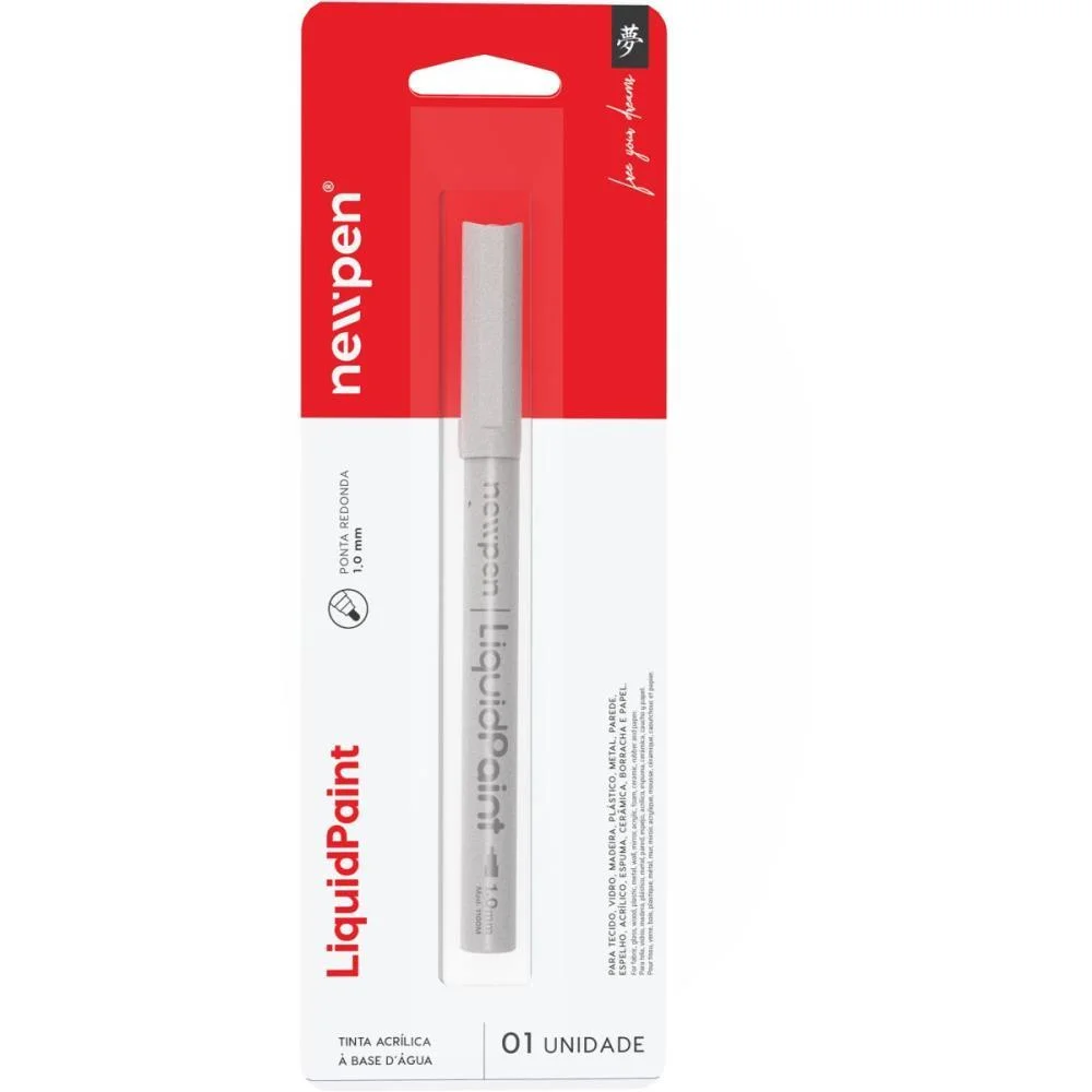 Pincel Marcador Permanente Liquid Paint Branco 4,5Mm Newpen (Bl.c/01) - imagem 2