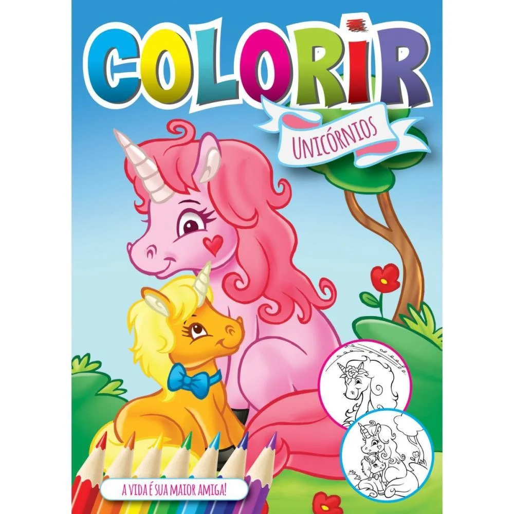 Livro Infantil Colorir Unicornios Solapa Pequeno Bicho Esperto (Pct.c/08) - imagem 3