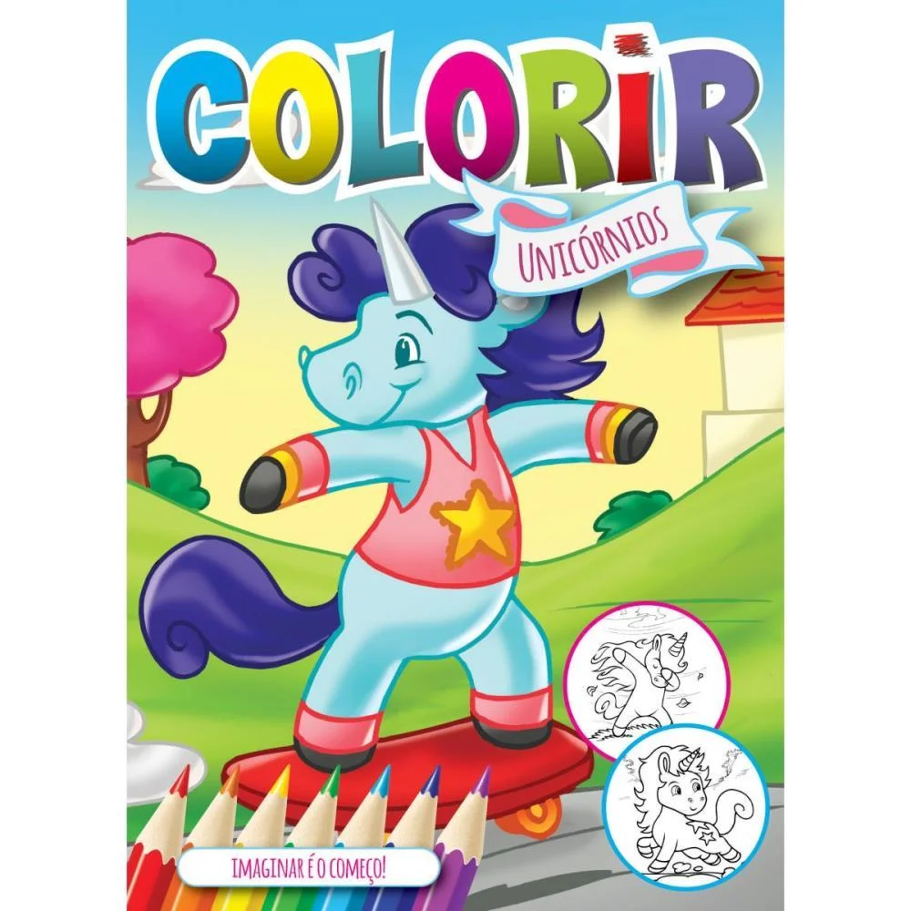 Livro Infantil Colorir Unicornios Solapa Pequeno Bicho Esperto (Pct.c/08) - imagem 6